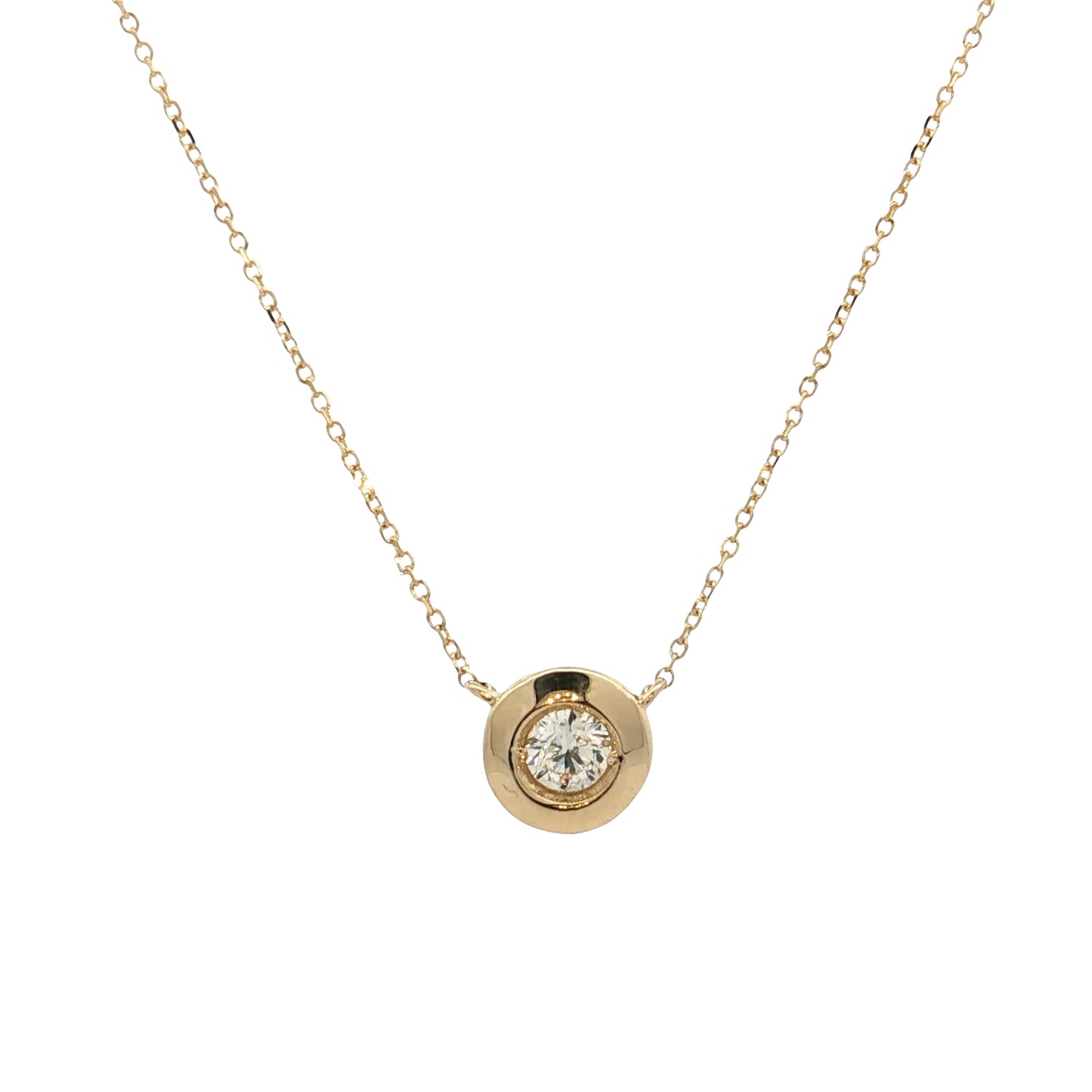 .35 Diamond Pendant Necklace 14k Yellow Gold