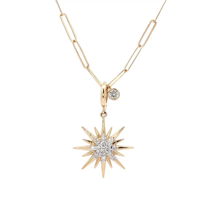 .35 Diamond Starburst Pendant Necklace in 14k