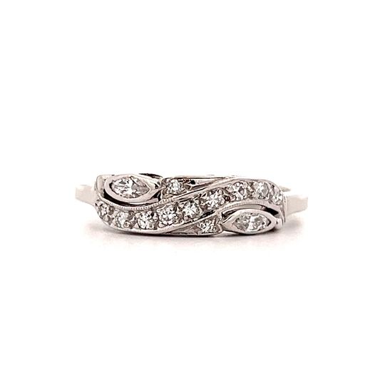 .36 Antique Art Deco Diamond Stacking Ring in 14k