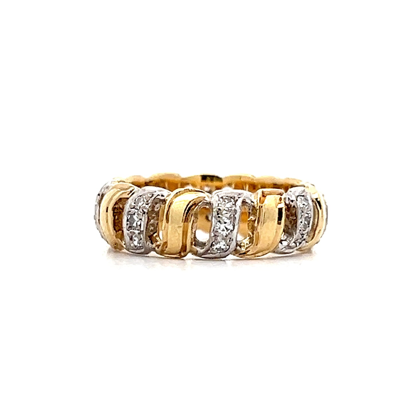 .36 Vintage Retro Diamond Stacking Ring in 14k