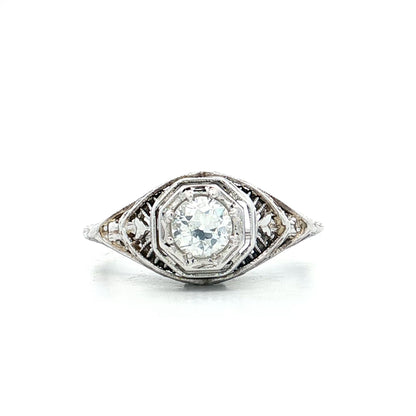 .37 Antique Deco Diamond Engagement Ring 18k