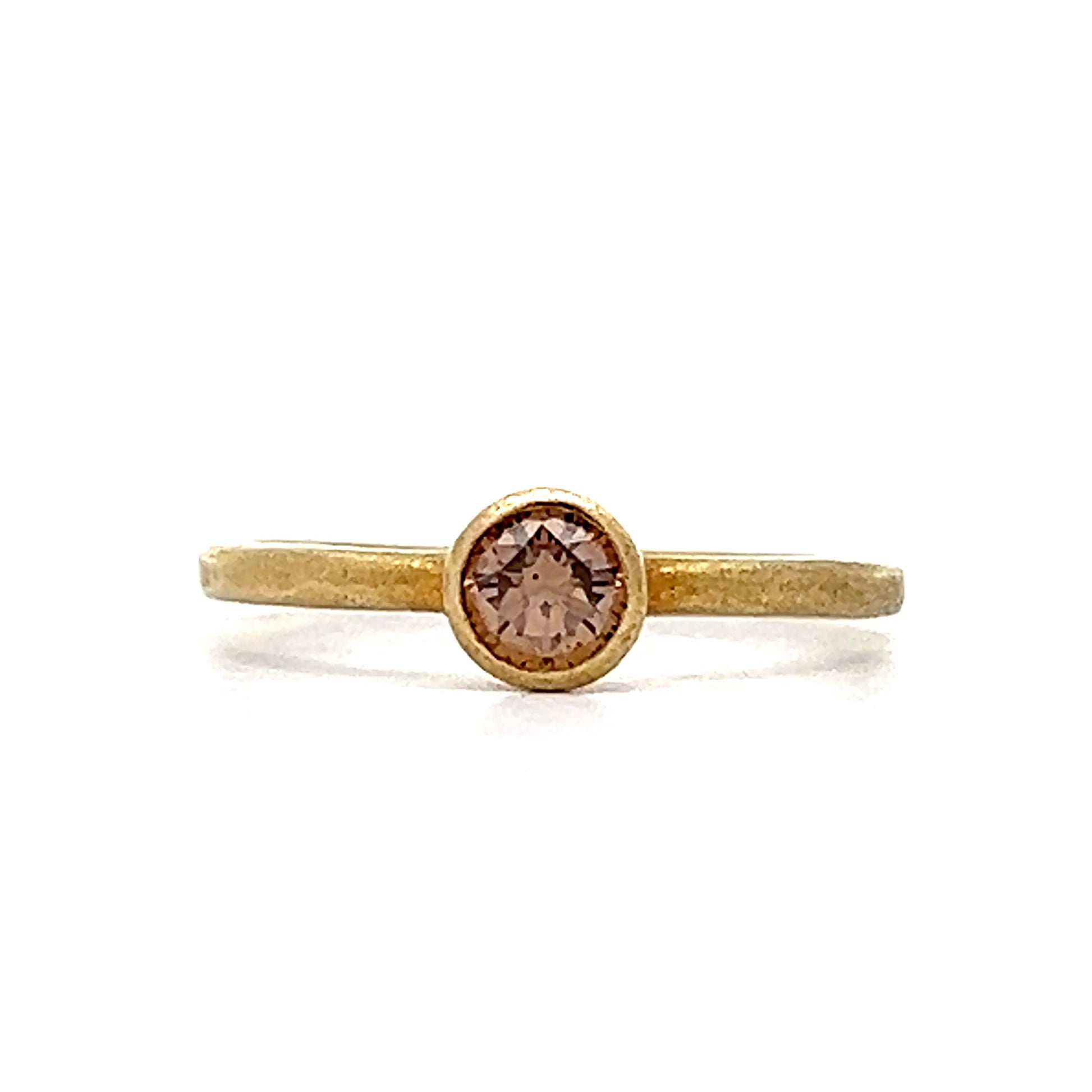 .37 Fancy Light Brown Diamond Engagement Ring 18k