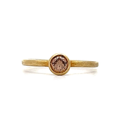 .37 Fancy Light Brown Diamond Engagement Ring 18k