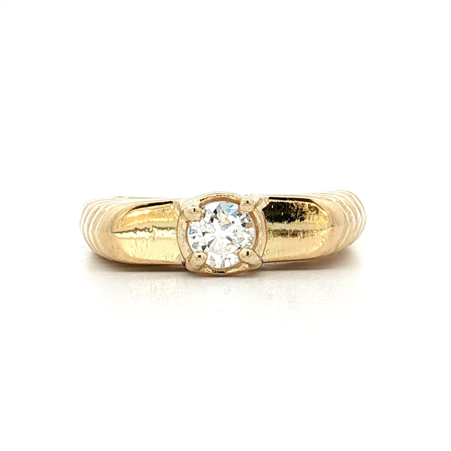 .37 Vintage Diamond Stacking Ring in 14k Yellow Gold