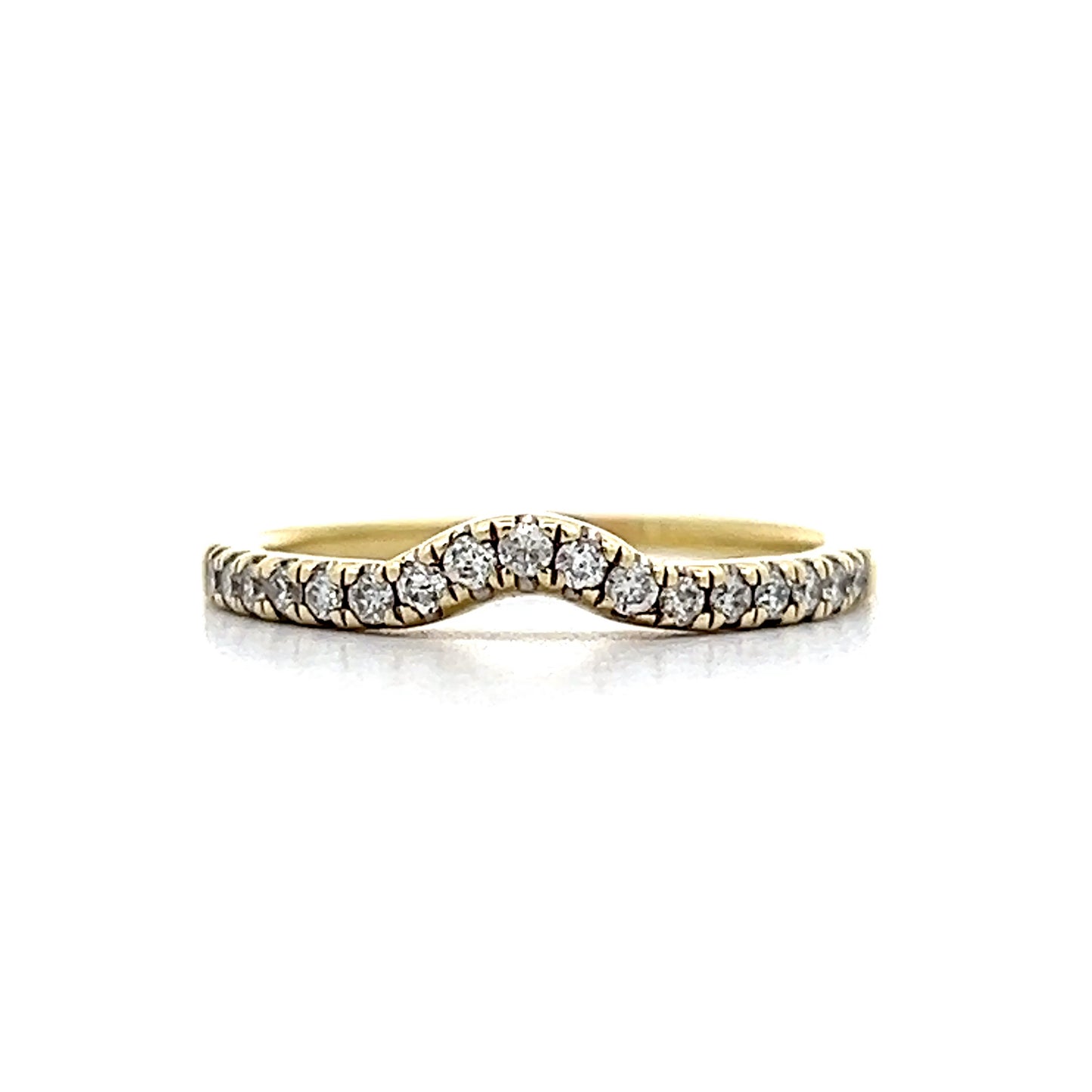 .38 Curvy Contour Diamond Wedding Band in 14k