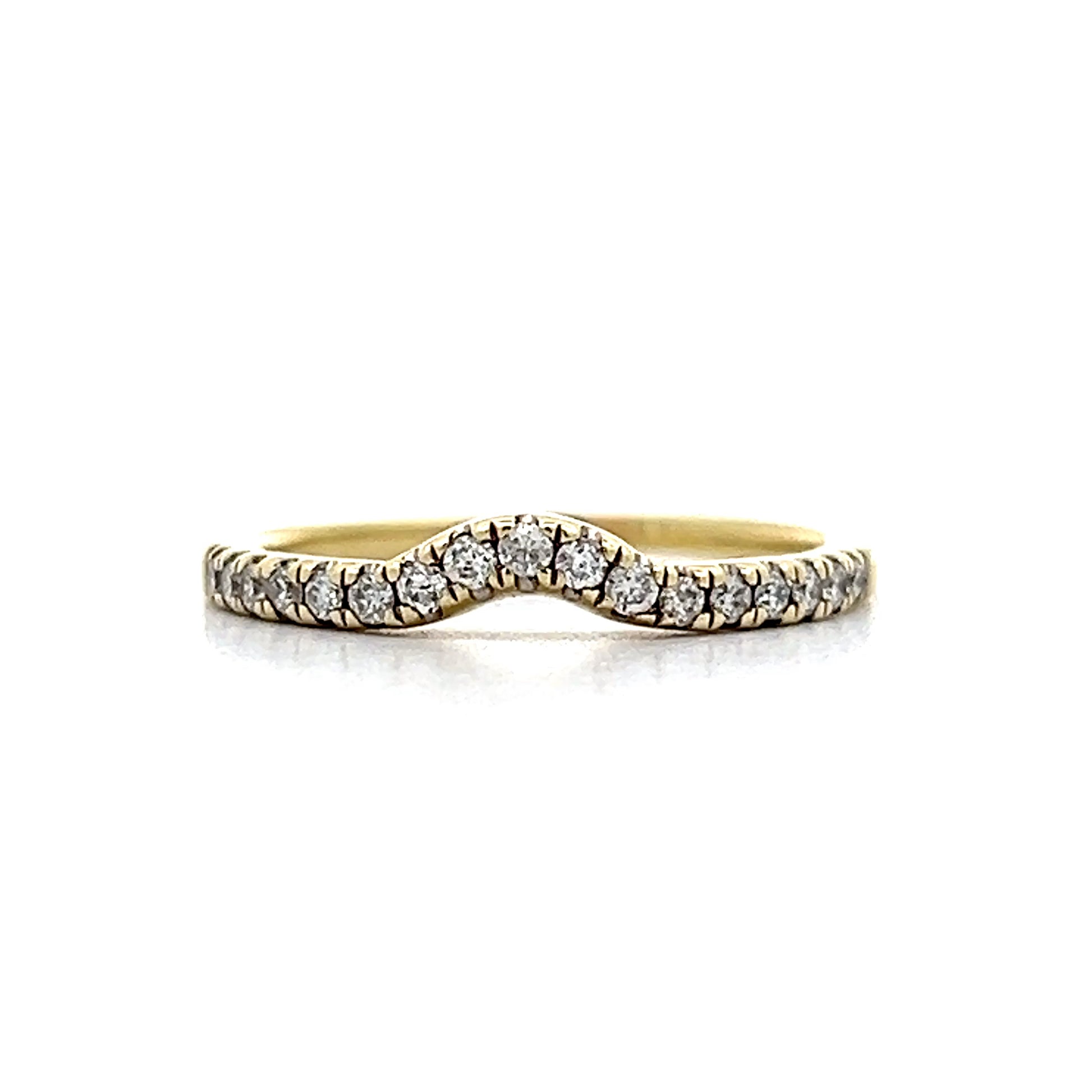 .38 Curvy Contour Diamond Wedding Band in 14k