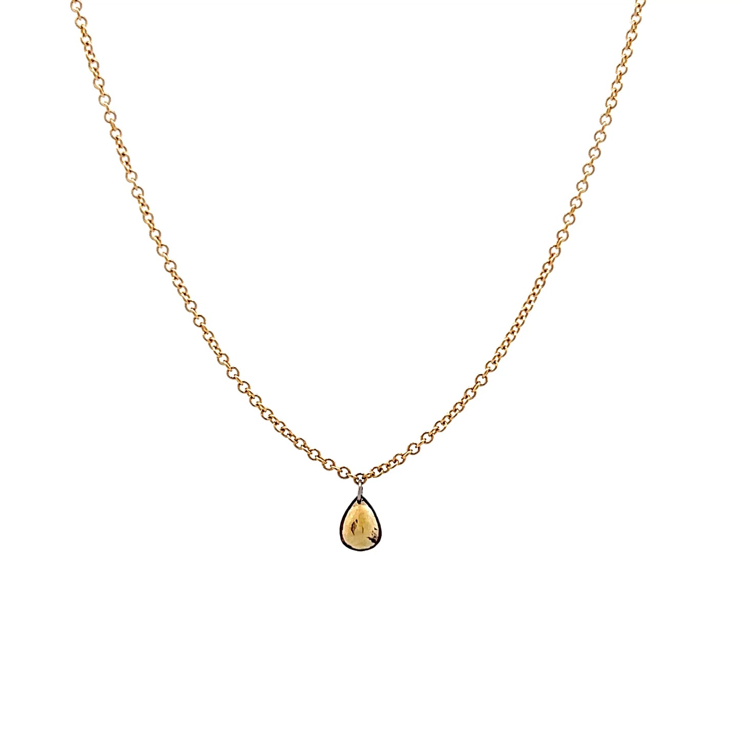 .38 Rose Cut Diamond Pendant Necklace in 18k