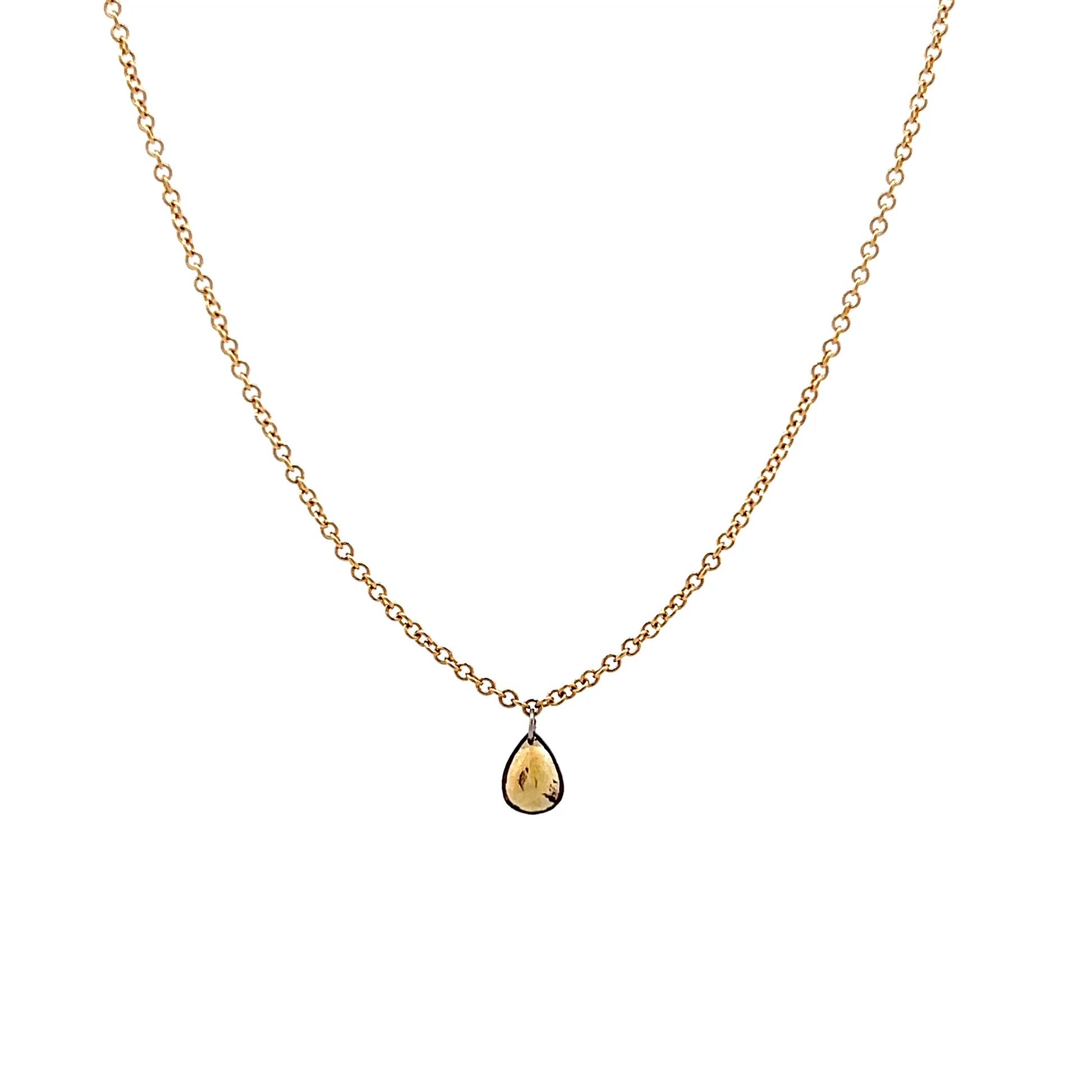 .38 Rose Cut Diamond Pendant Necklace in 18k