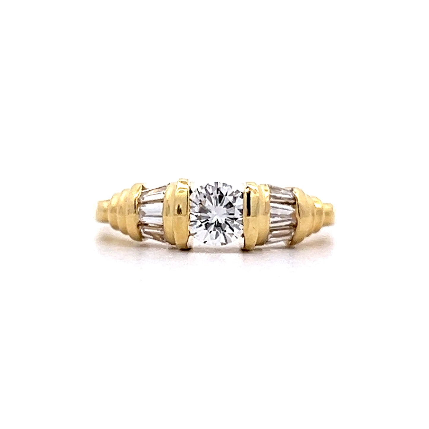 .38 Round Brilliant & Baguette Diamond Engagement Ring