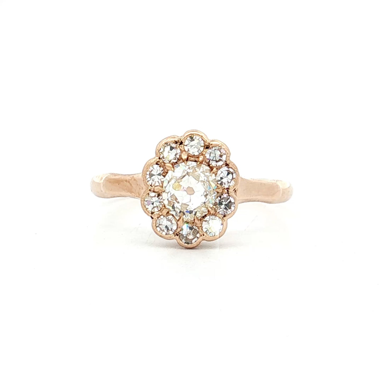 .38 Victorian Old European Diamond Engagement Ring 9k