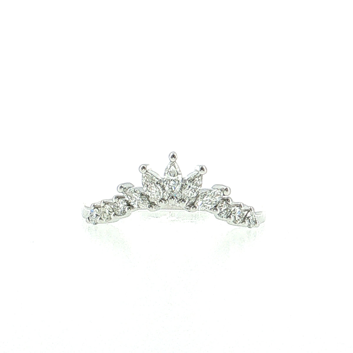 .39 Marquise Diamond Contoured Tiara Wedding Band 14k