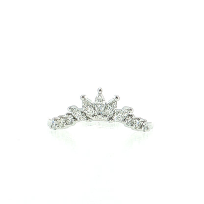 .39 Marquise Diamond Contoured Tiara Wedding Band 14k