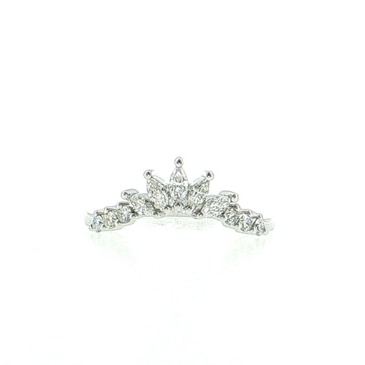 .39 Marquise Diamond Contoured Tiara Wedding Band 14k