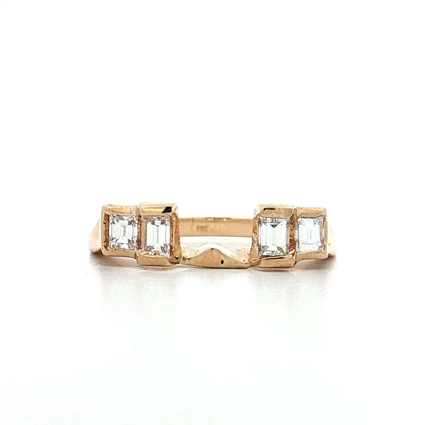 .40 Baguette Diamond Guard Ring 14k Yellow Gold