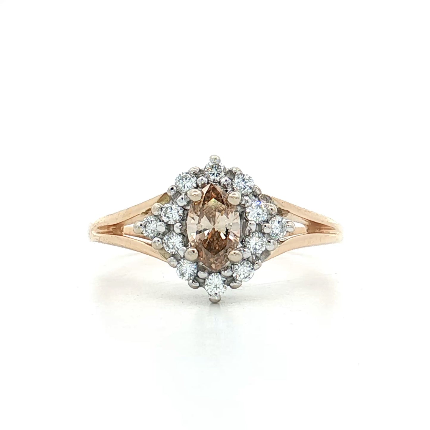 .40 Marquise Cognac Diamond Engagement Ring 14k