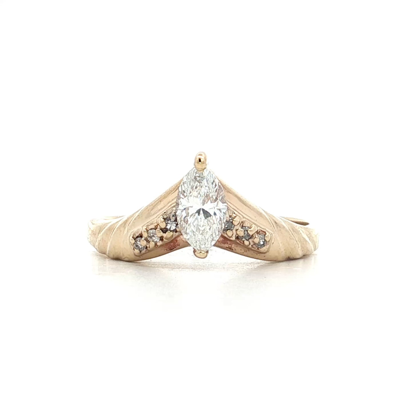 .40 Marquise Diamond Contour Engagement Ring 10k
