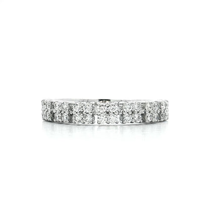 .40 Pave Diamond Double Wedding Band 18k