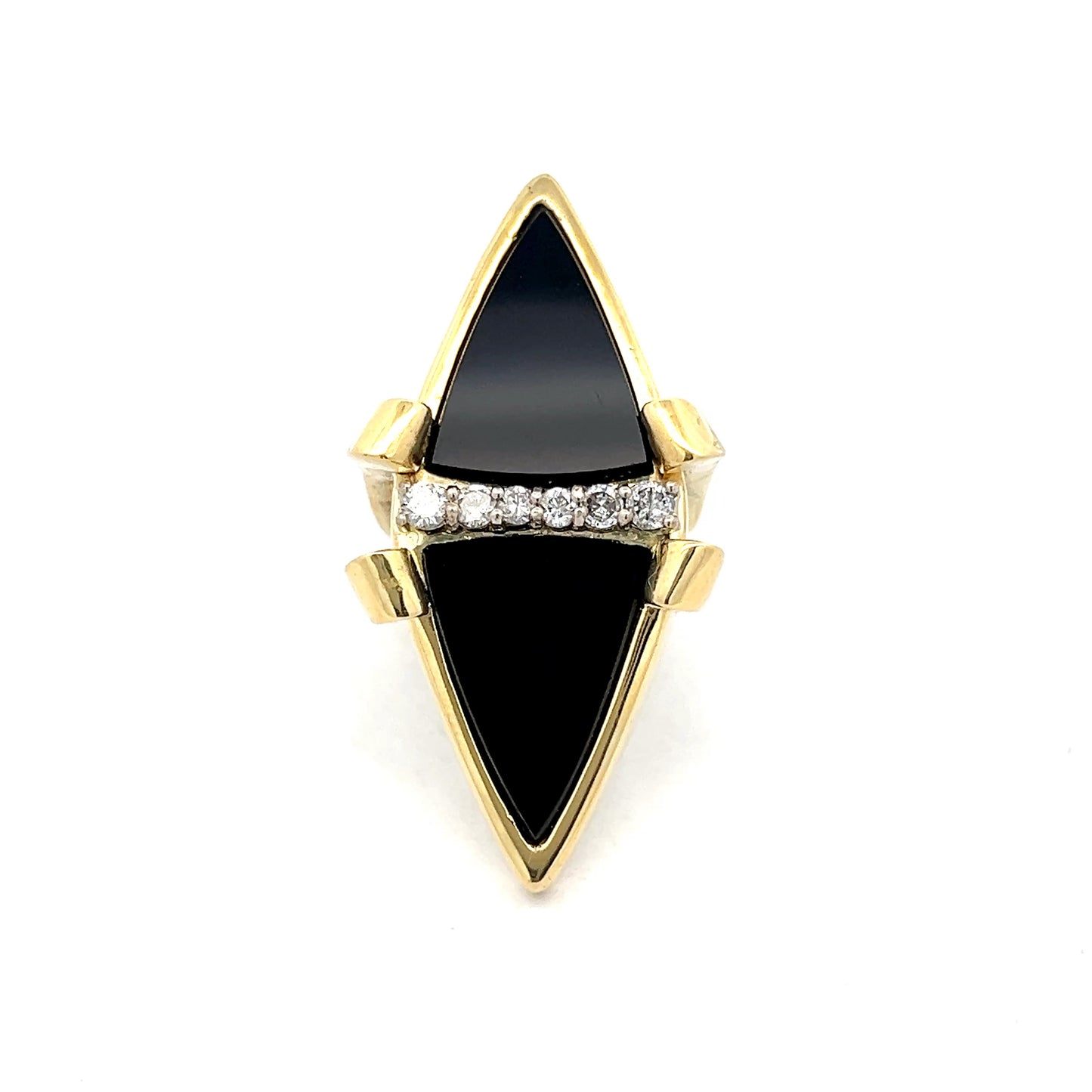 .40 Vintage Onyx & Diamond Cocktail Ring in 18k