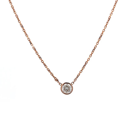 .41 Diamond Bezel Solitaire Pendant Necklace in 14k