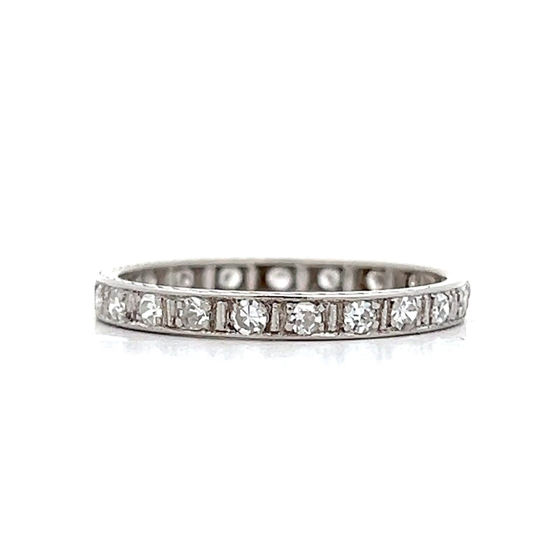 .42 Antique Art Deco Diamond Eternity Band in Platinum