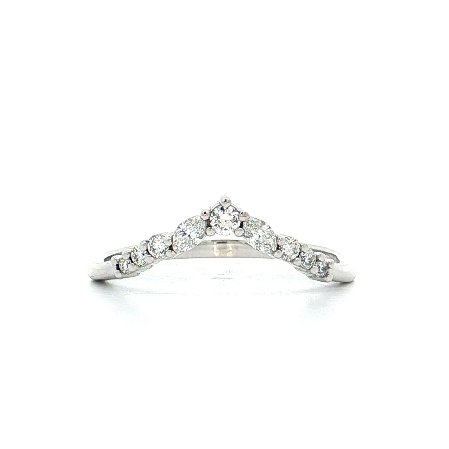 .42 Diamond Contour Wedding Band 14k White Gold