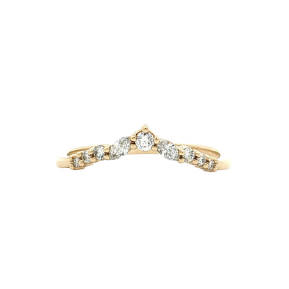 .42 Marquise & Round Diamond Contour Band 14k