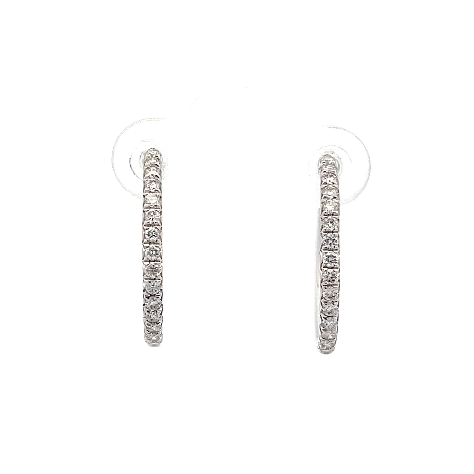.42 Mid-Size Diamond Hoop Earrings in 14k
