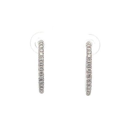 .42 Mid-Size Diamond Hoop Earrings in 14k
