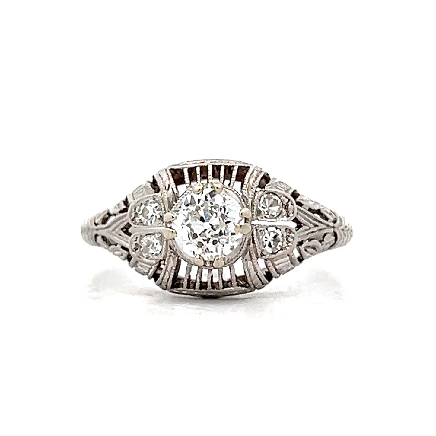 .43 Antique Art Deco Engagement Ring in Platinum