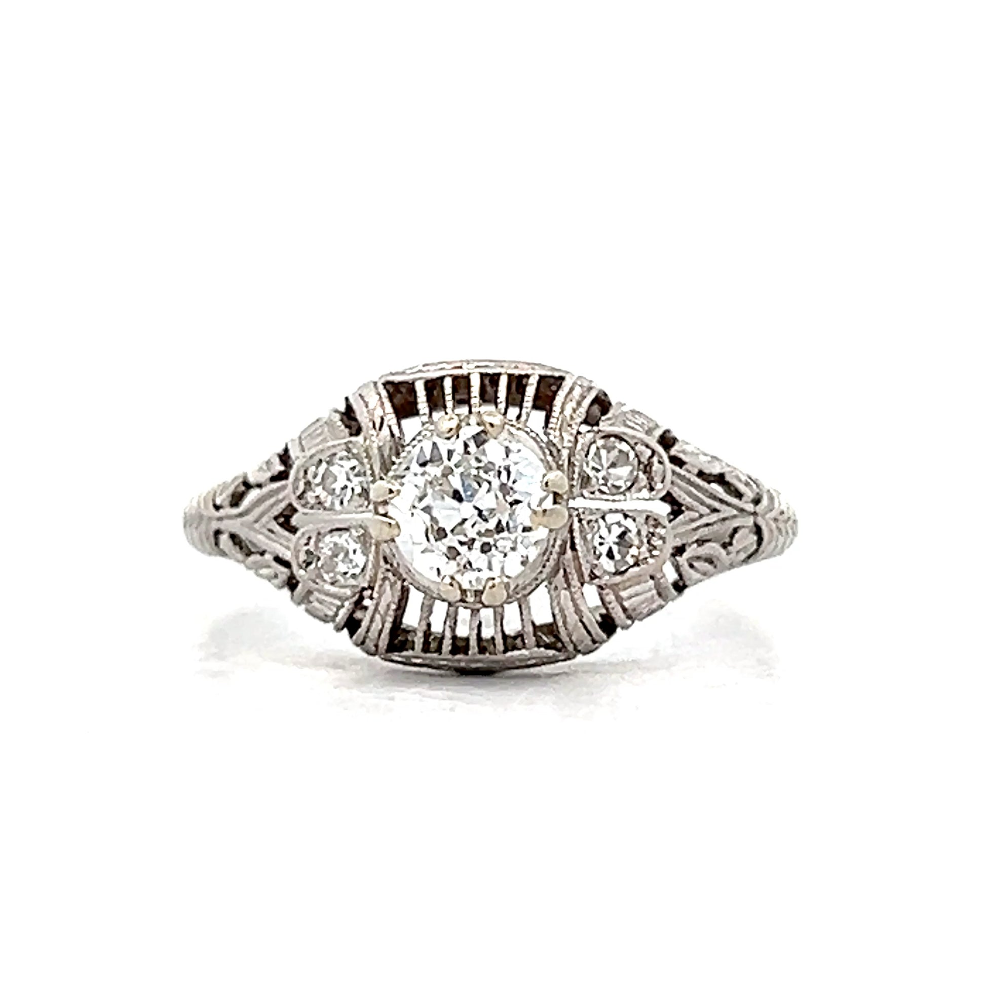 .43 Antique Art Deco Engagement Ring in Platinum
