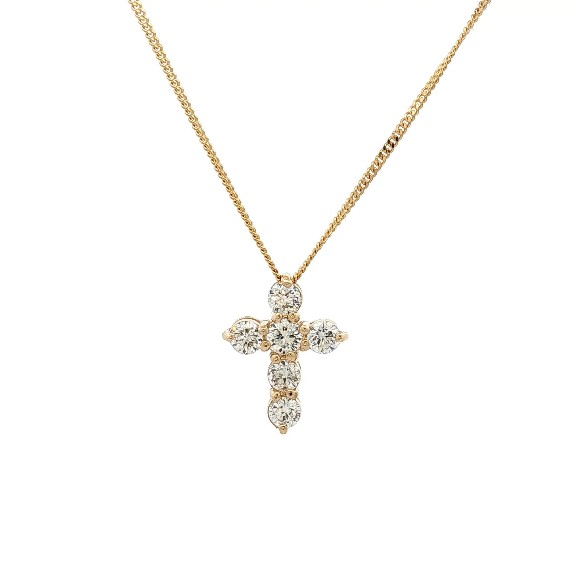 .43 Diamond Cross Pendant 14k Rose Gold