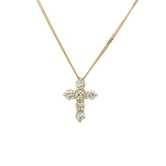 .43 Diamond Cross Pendant 14k Rose Gold
