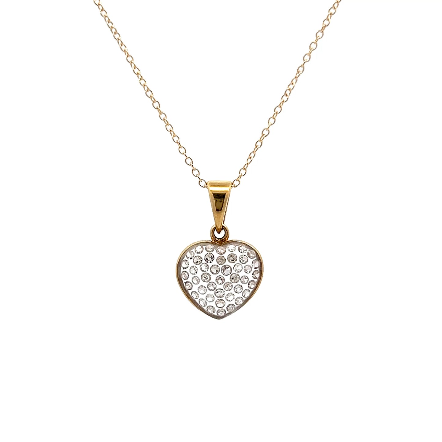.43 Diamond Heart Shaped Pendant in 18k Yellow Gold