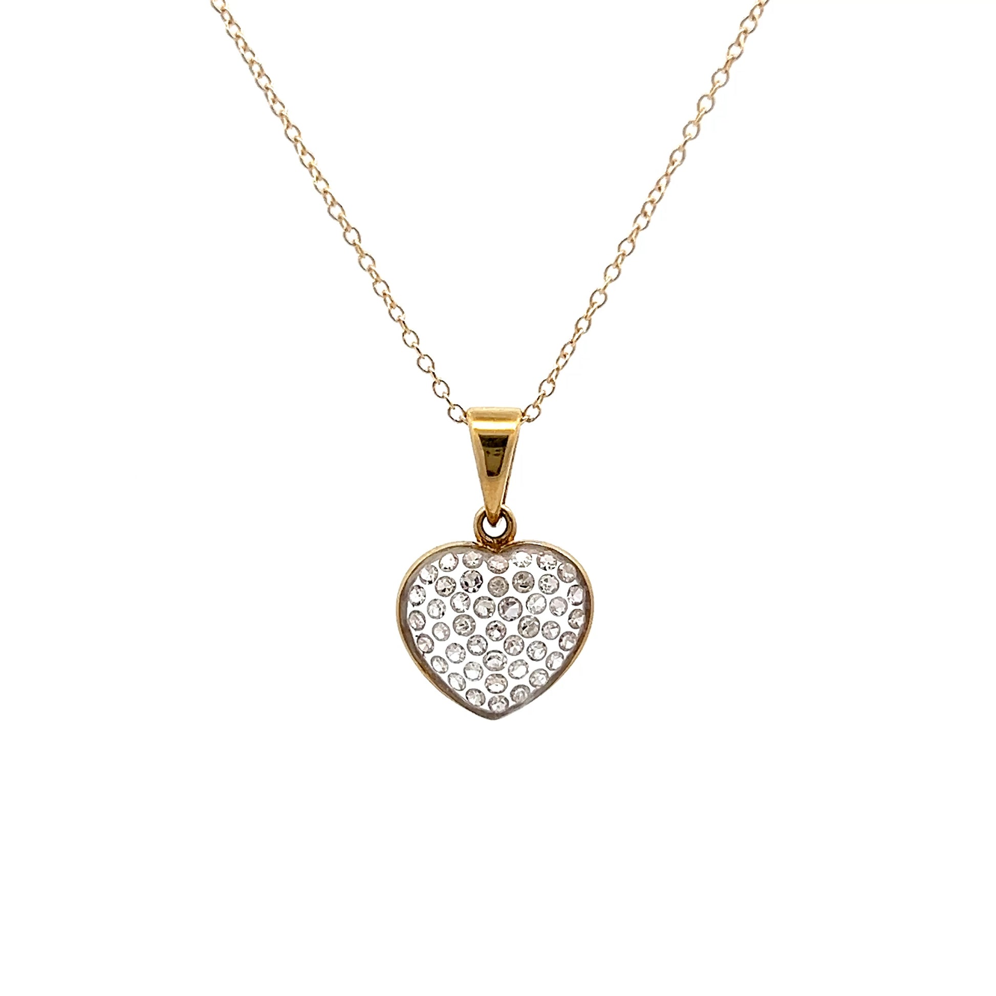 .43 Diamond Heart Shaped Pendant in 18k Yellow Gold