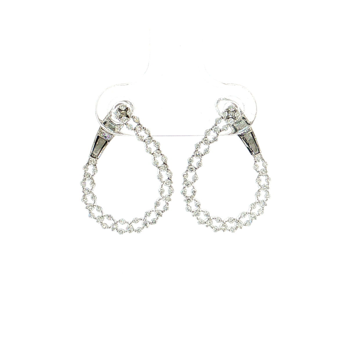.43 Diamond Inside Out Hoop Earrings 18k White Gold