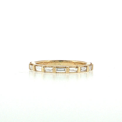 .44 Baguette Diamond Wedding Band 14k Yellow Gold