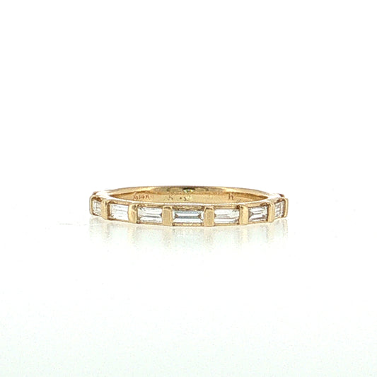 .44 Baguette Diamond Wedding Band 14k Yellow Gold
