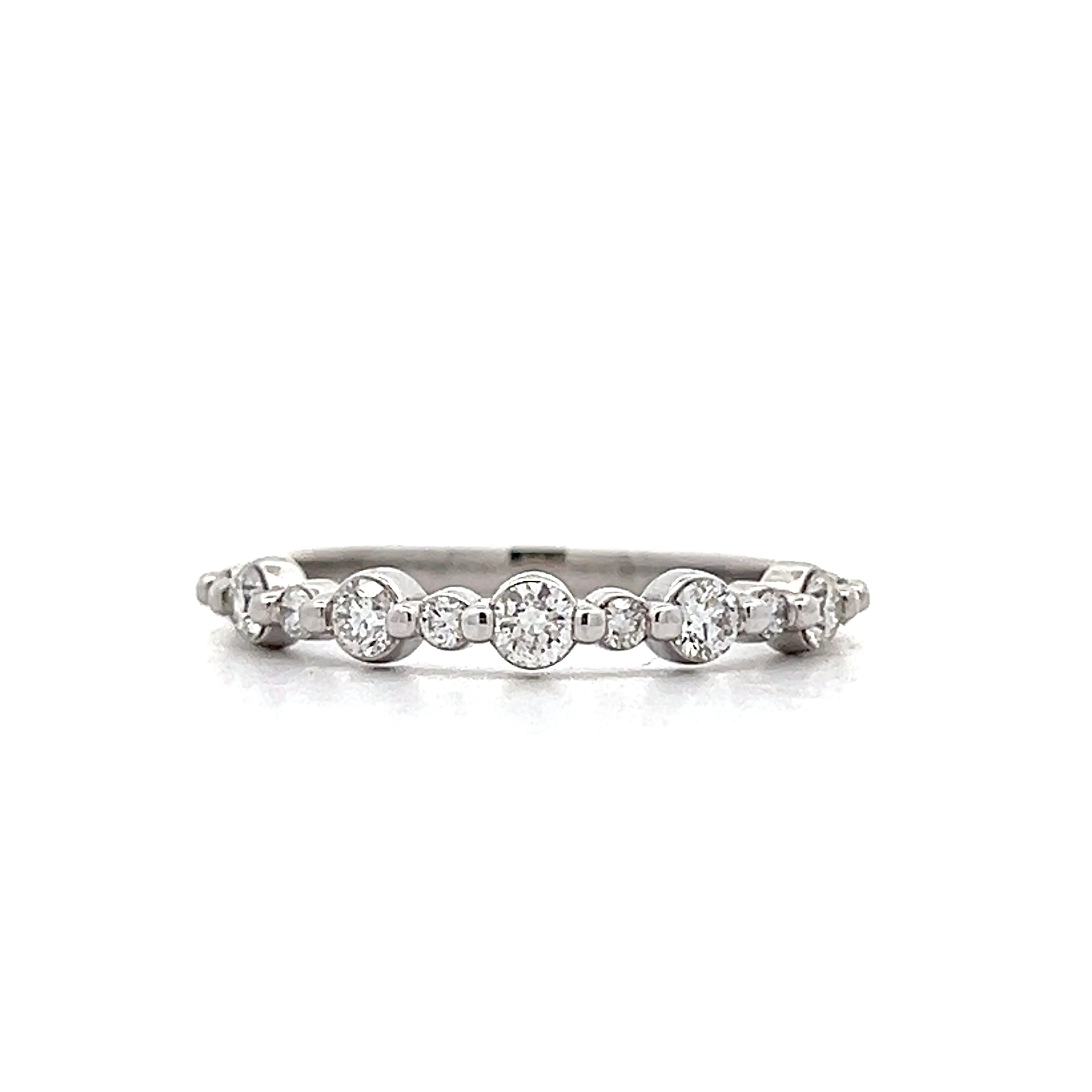 .44 Diamond Station Stacking Ring in 14k – Filigree Jewelers