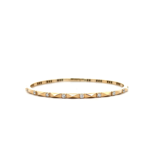 .44 Thin Diamond Bangle Bracelet in 14k Yellow Gold