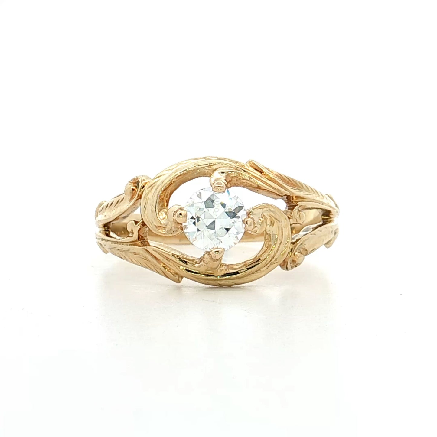 .45 Art Nouveau Diamond Engagement Ring 14k