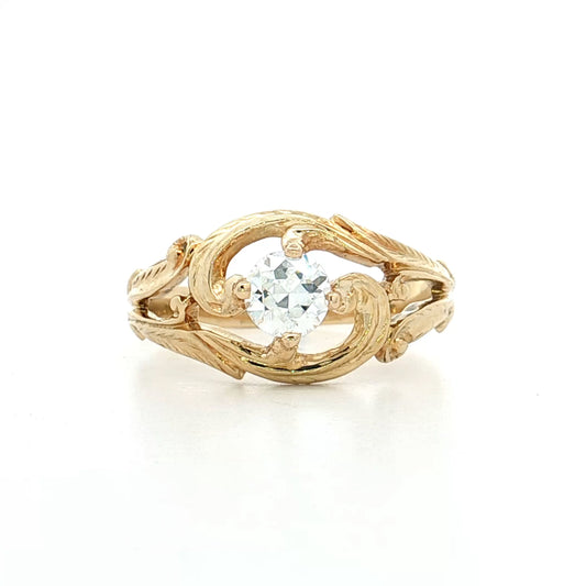 .45 Art Nouveau Diamond Engagement Ring 14k