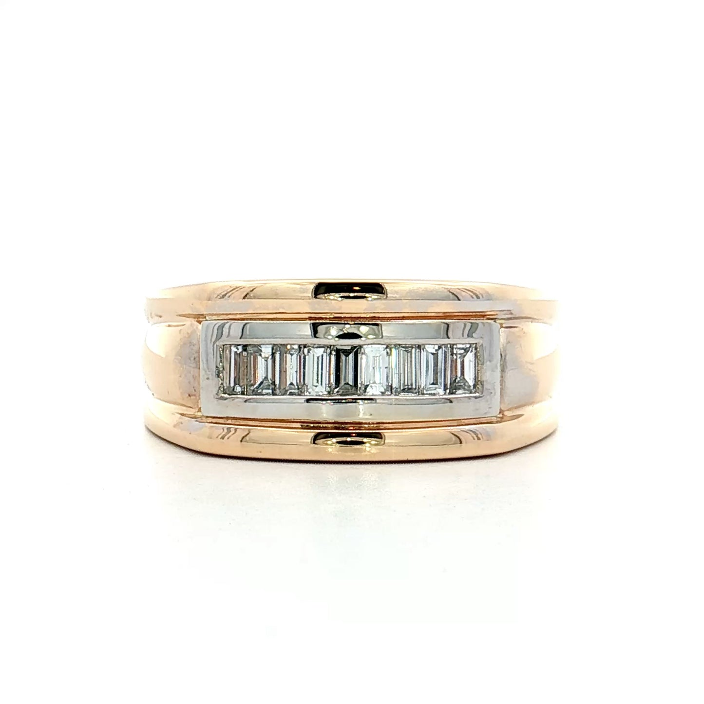 .45 Men's Baguette Diamond Wedding Band 14k