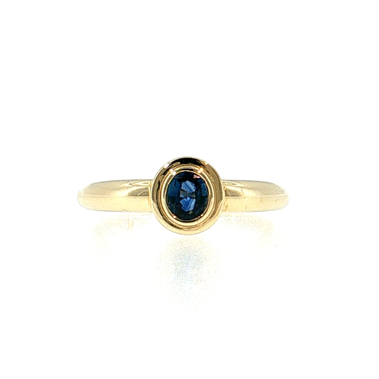 .45 Oval Blue Sapphire Solitaire Ring 14k