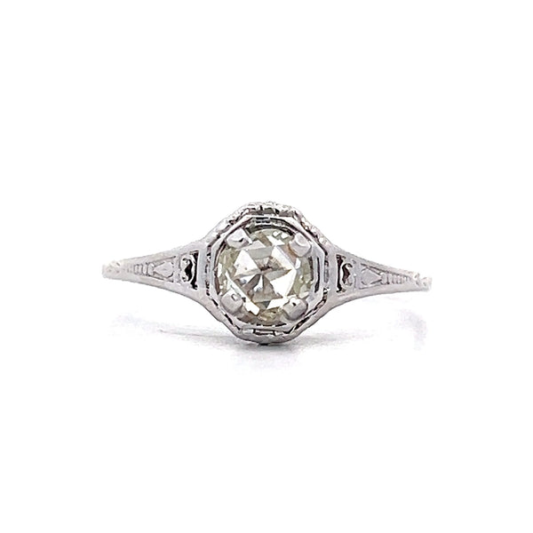 .45 Vintage Belais Bros Deco Rose Diamond Engagement Ring – Filigree ...