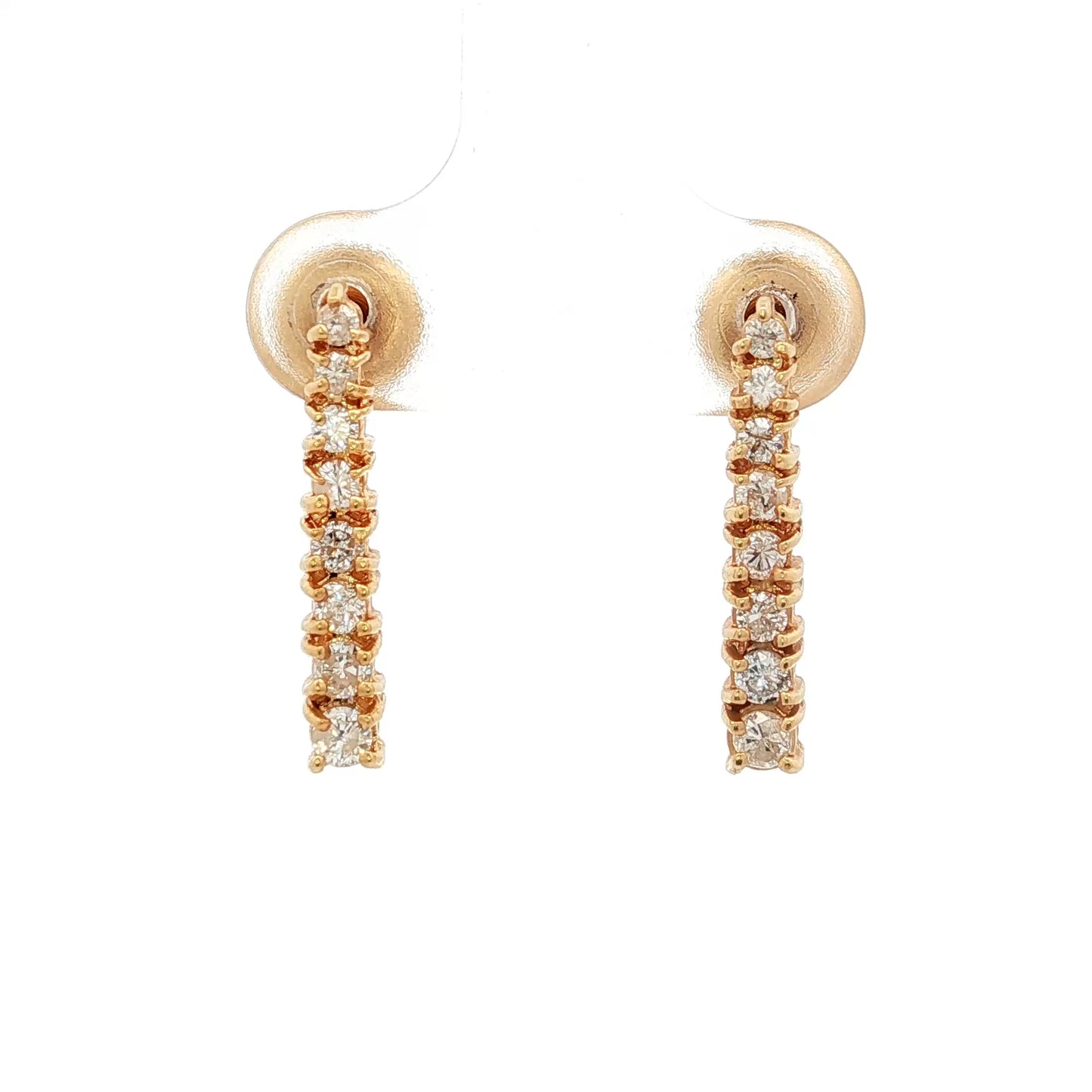 .46 Diamond Bar Earrings in 14k Yellow Gold