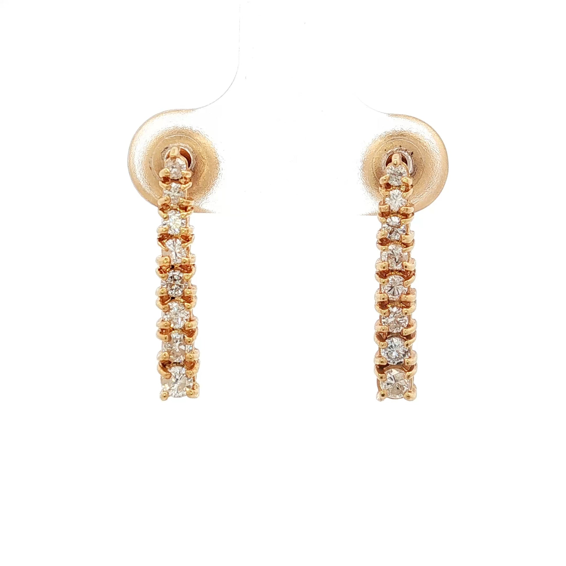 .46 Diamond Bar Earrings in 14k Yellow Gold