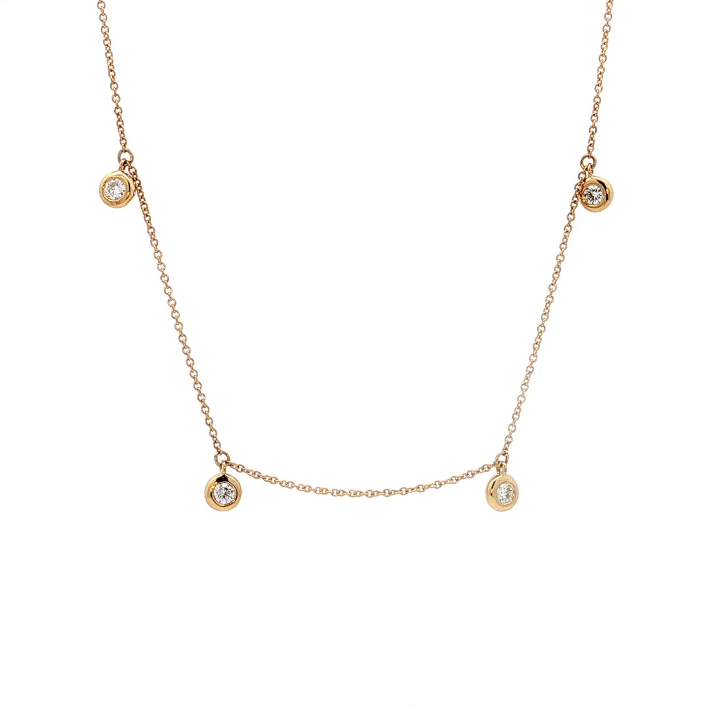.46 Diamond Dangle Necklace in 14k Yellow Gold