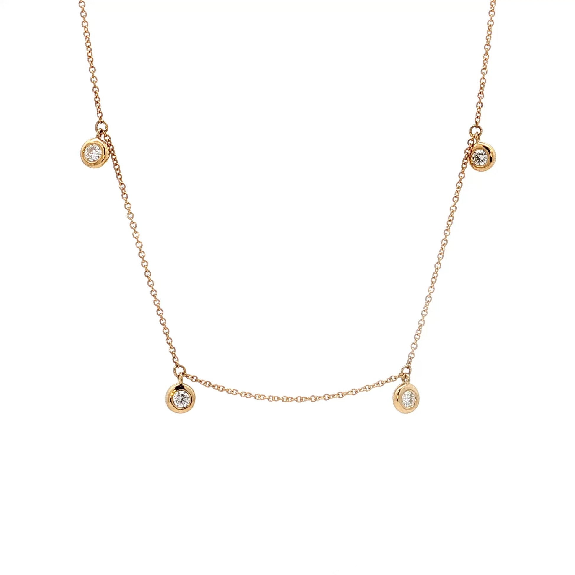 .46 Diamond Dangle Necklace in 14k Yellow Gold