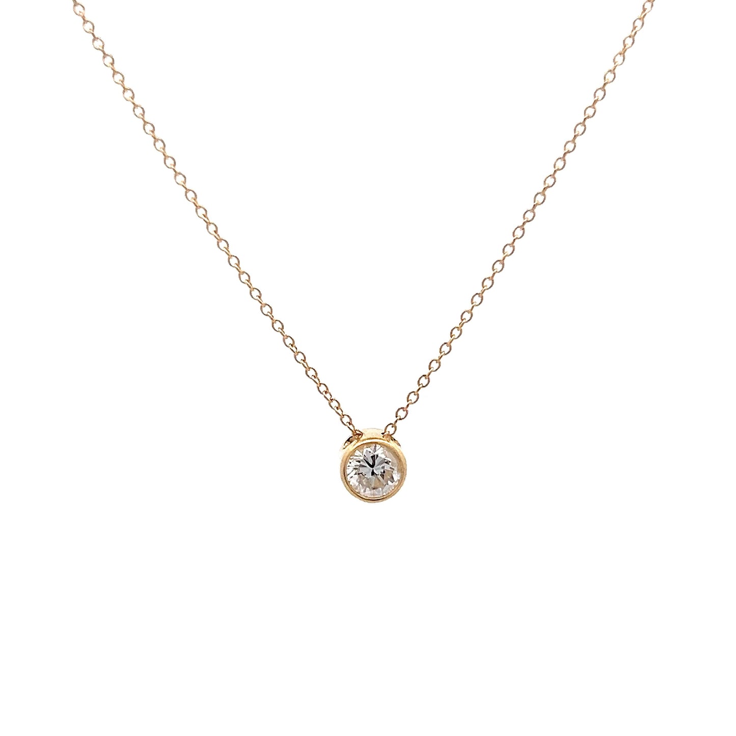 .47 Bezel Diamond Solitaire Pendant in 14k