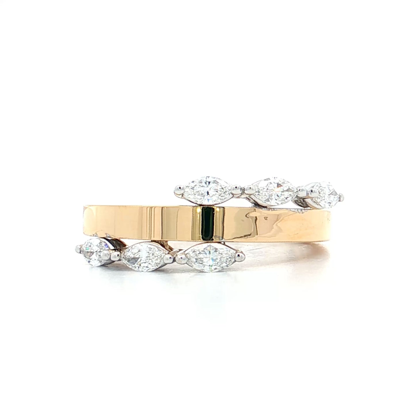 .48 Marquise Diamond Cocktail Ring Two-Tone 18k